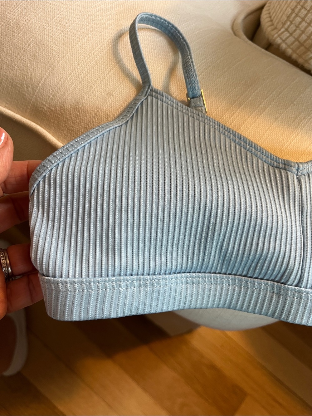 Abercrombie and Fitch kids Light Blue Ribbed bikini top size 9/10 - Picture 4 of 4